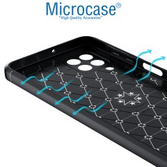 Microcase Samsung Galaxy M32 Focus Serisi Yüzük Standlı Silikon Kılıf - Siyah