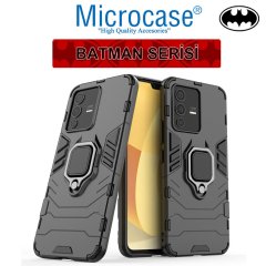 Microcase Vivo V23 5G Batman Serisi Yüzük Standlı Armor Kılıf - Siyah