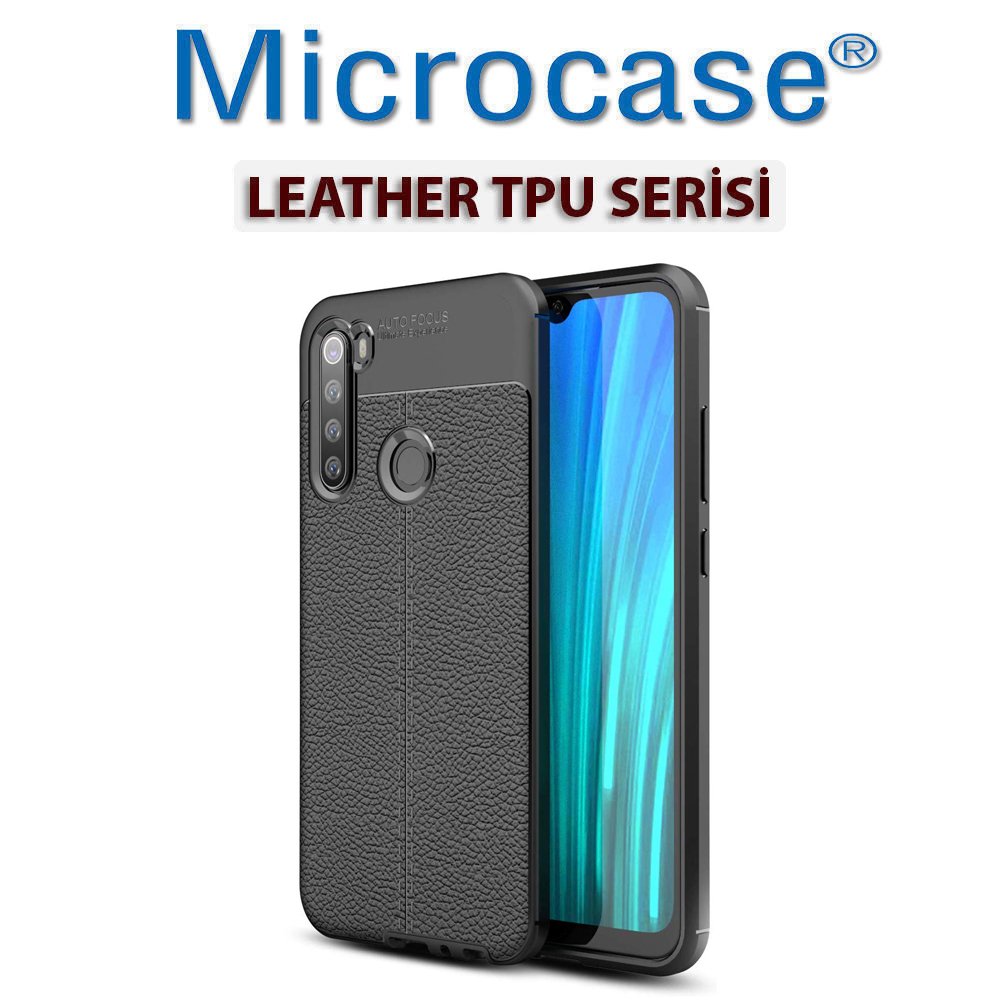 Microcase Xiaomi Redmi Note 8 Leather Tpu Silikon Kılıf - Siyah