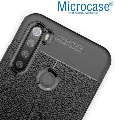 Microcase Xiaomi Redmi Note 8 Leather Tpu Silikon Kılıf - Siyah