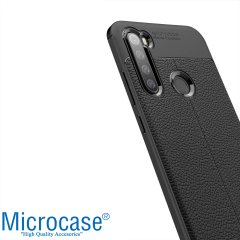 Microcase Xiaomi Redmi Note 8 Leather Tpu Silikon Kılıf - Siyah
