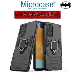 Microcase Samsung Galaxy A73 5G Batman Serisi Yüzük Standlı Armor Kılıf - Siyah