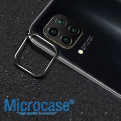 Microcase Huawei P40 Lite Kamera Lens Koruma Halkası - Açık Tasarım Siyah