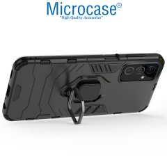 Microcase Samsung Galaxy F23 Batman Serisi Yüzük Standlı Armor Kılıf - Siyah