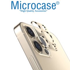 iPhone 12 Pro Kamera Lens Halkası - Kapalı Tasarım Gold