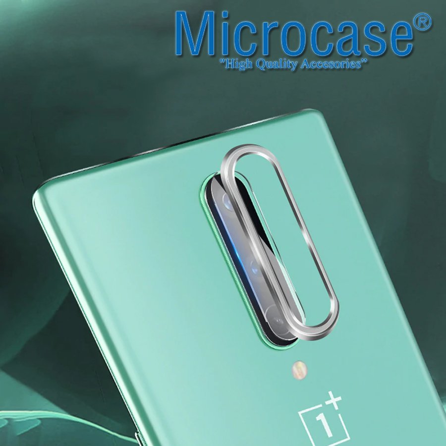 Microcase OnePlus 8 Kamera Lens Koruma Halkası - Açık Tasarım Gümüş