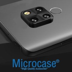 Microcase Xiaomi Redmi Note 9 Pro Kamera Lens Koruma Halkası - Kapalı Tasarım Siyah