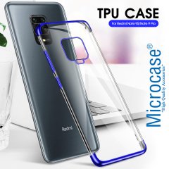 Microcase Xiaomi Redmi Note 9S - Redmi Note 9 Pro - Redmi Note 9 Pro Max Plating Series Soft Silikon Kılıf - Mavi