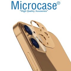 iPhone 12 Mini Kamera Lens Halkası - Kapalı Tasarım Gold