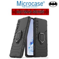 Microcase Xiaomi Mi 9 Pro Batman Serisi Yüzük Standlı Armor Kılıf - Siyah