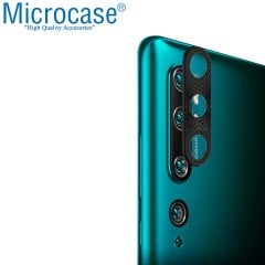 Microcase Xiaomi Mi Note 10 - Mi Note 10 Pro Kamera Lens Koruma Halkası - Kapalı Tasarım Siyah