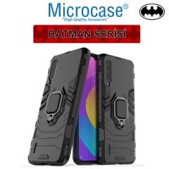 Microcase Xiaomi Mi 9 Lite Batman Serisi Yüzük Standlı Armor Kılıf - Siyah