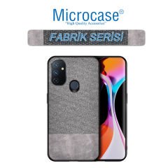 Microcase OnePlus Nord N10 Fabrik Serisi Kumaş ve Deri Desen Kılıf (SEÇENEKLi)