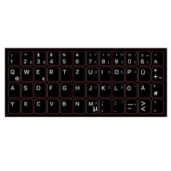 Microcase Almanca Q Klavye Etiketi Laptop Macbook PC Sticker - Siyah AL2997