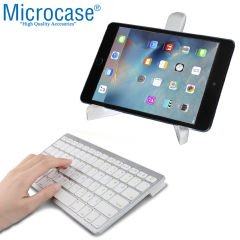 Microcase Alcatel A3 10.1 için Bluetooth Kablosuz Tablet Klavyesi + Tablet Tutucu Stand