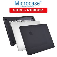 Microcase Macbook Pro 13 Touch Bar ID 2020 A2251 A2289 Shell Rubber Kapak Kılıf - Siyah