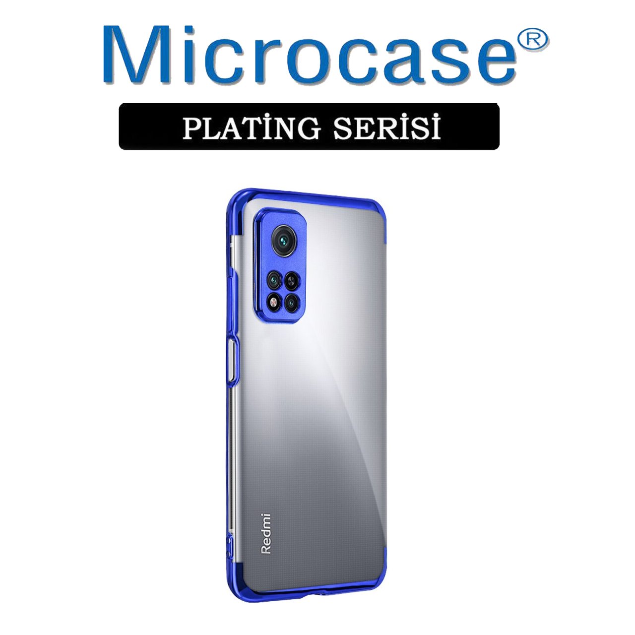 Xiaomi Mi 10T Pro Plating Series Soft Silikon Kılıf - Mavi