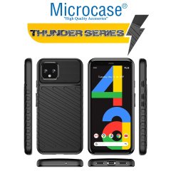 Microcase Google Pixel 4 XL Thunder Serisi Darbeye Dayanıklı Silikon Kılıf - Siyah