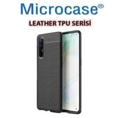 Microcase Oppo Reno 3 Pro Leather Tpu Silikon Kılıf - Siyah
