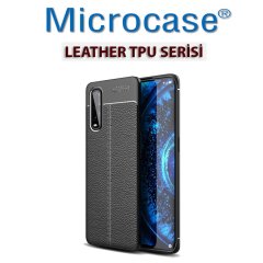 Microcase Oppo Find X2 Leather Tpu Silikon Kılıf - Siyah