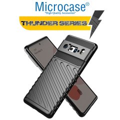 Microcase Google Pixel 6 Pro Thunder Serisi Darbeye Dayanıklı Silikon Kılıf - Siyah