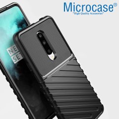 Microcase OnePlus 8 Thunder Serisi Darbeye Dayanıklı Silikon Kılıf - Siyah