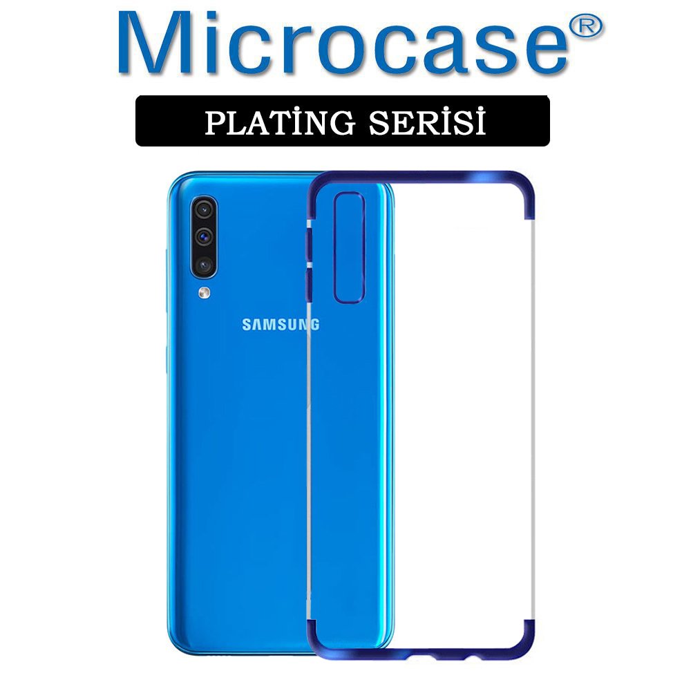 Microcase Samsung Galaxy A30s Plating Series Silikon Kılıf - Mavi