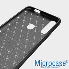 Microcase Huawei Y9 Prime 2019 Brushed Carbon Fiber Silikon Kılıf - Siyah
