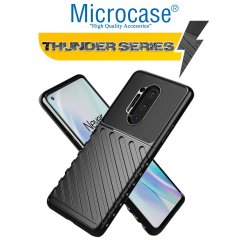 Microcase OnePlus 8 Pro Thunder Serisi Darbeye Dayanıklı Silikon Kılıf - Siyah