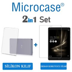 Microcase Asus ZenPad 3S 10 Z500KL Tablet Silikon Tpu Soft Kılıf - Şeffaf + Ekran Koruma Filmi