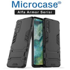 Microcase Oppo Find X2 Alfa Serisi Armor Standlı Perfect Koruma Kılıf - Siyah