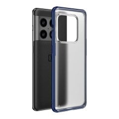 Microcase OnePlus 10 Pro Luna Serisi Köşe Korumalı Sert Rubber Kılıf - Mavi