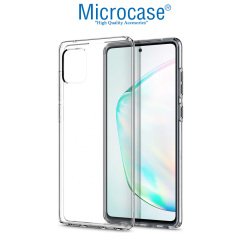Microcase Samsung Galaxy A81 İnce 0.2 mm Soft Silikon Kılıf - Şeffaf + Tempered Glass Cam Koruma