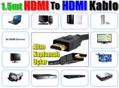 HDMI to HDMI Altın Uç Full HD Kablo 1.5 Metre