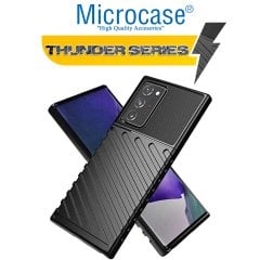 Microcase Samsung Galaxy Note 20 Ultra Thunder Serisi Darbeye Dayanıklı Silikon Kılıf - Siyah
