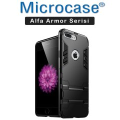 Microcase iPhone 7 Plus Alfa Serisi Armor Standlı Perfect Koruma Kılıf - Siyah
