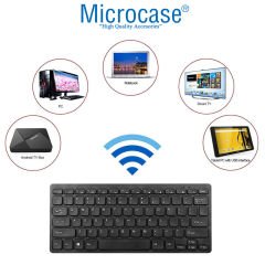 Microcase Alcatel 1T 7 2020 Universal Döner Standlı Kılıf + Bluetooth Kablosuz Tablet Klavyesi