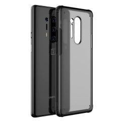 Microcase OnePlus 8 Pro Luna Serisi Köşe Korumalı Sert Rubber Kılıf - Siyah