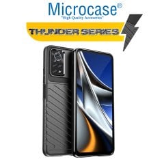 Microcase Xiaomi Poco X4 Pro 5G Thunder Serisi Darbeye Dayanıklı Silikon Kılıf - Siyah