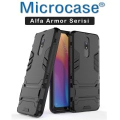 Microcase Xiaomi Redmi 8A Alfa Serisi Armor Standlı Perfect Koruma Kılıf - Siyah