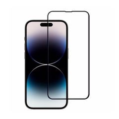 Microcase Apple iPhone 14 Pro Max Tam Kaplayan Çerçeveli Tempered Ekran Koruyucu - Siyah