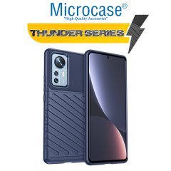 Microcase Xiaomi Mi 12 Thunder Serisi Darbeye Dayanıklı Silikon Kılıf - Mavi
