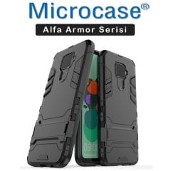 Microcase Huawei Mate 30 Lite Alfa Serisi Armor Standlı Perfect Koruma Kılıf - Siyah