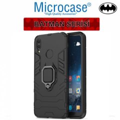 Microcase Huawei Y7 2019 Batman Serisi Yüzük Standlı Armor Kılıf - Siyah