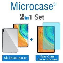 Microcase Huawei MatePad Pro 10.8 inch Tablet Silikon Soft Kılıf - Şeffaf + Nano Esnek Ekran Koruma Filmi