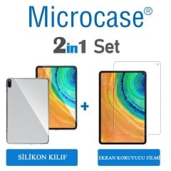 Microcase Huawei MatePad Pro 10.8 inch Tablet Silikon Soft Kılıf - Şeffaf + Ekran Koruma Filmi