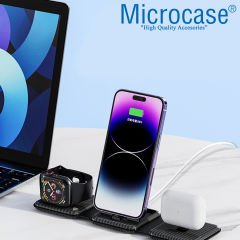 Microcase iPhone-Apple Watch-Airpods için 3in1 Katlanabilir Kablosuz Şarj Standı - AL3651