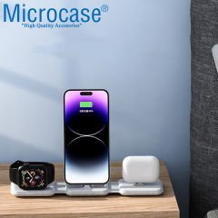 Microcase iPhone-Apple Watch-Airpods için 3in1 Katlanabilir Kablosuz Şarj Standı - AL3651
