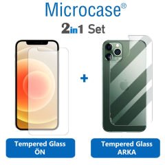 iPhone 12 Pro Ön Arka Set Tempered Glass Cam Ekran Koruma