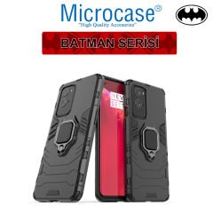 Microcase OnePlus 9 Pro Batman Serisi Yüzük Standlı Armor Kılıf - Siyah